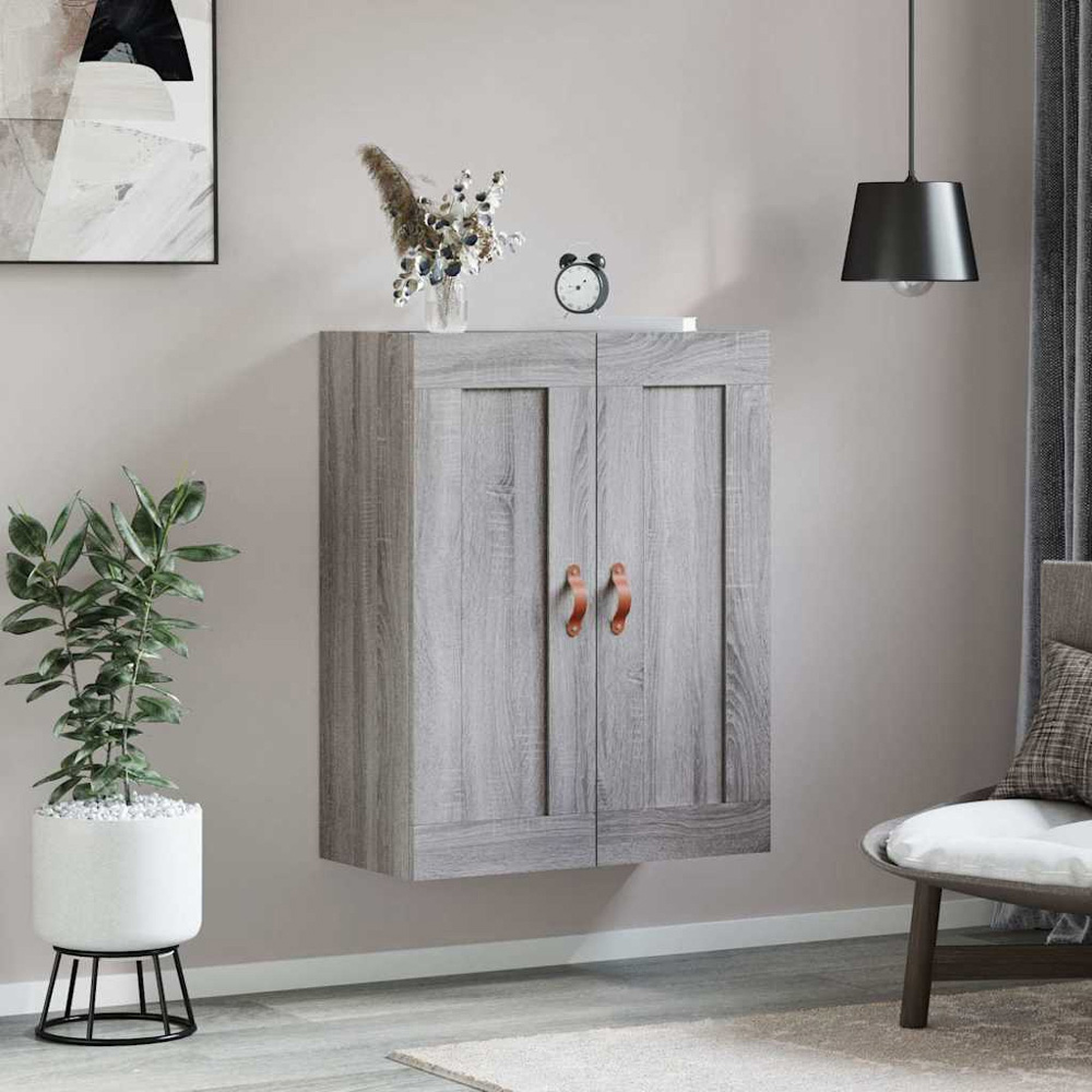 vidaXL 2 Door Grey Sonoma Wall Mounted Cabinet Image 3