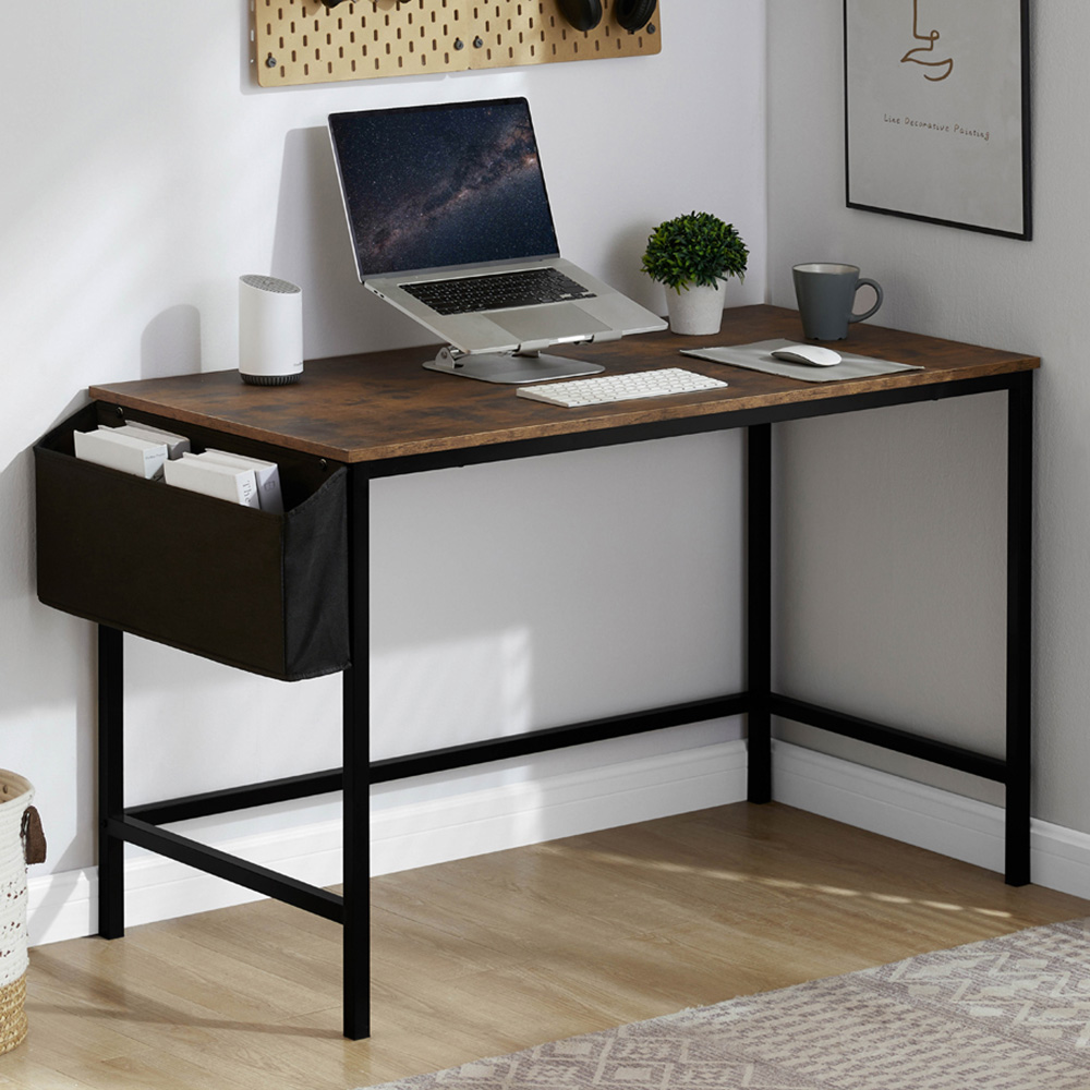 Vida Designs Brooklyn Dark Wood Large Computer Desk Image 1