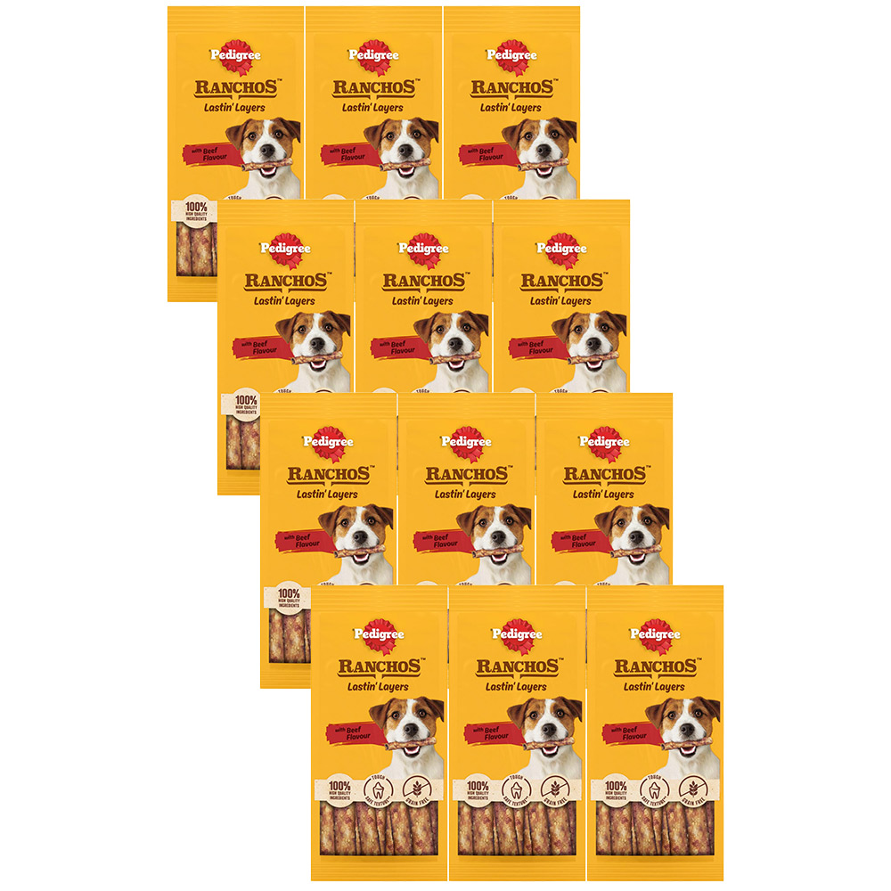 Pedigree Ranchos Lastin Layers Beef Flavoured Dog Chew Treat Case of 12 x 40g Image 1