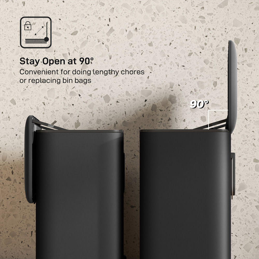 HOMCOM Black Hanging Bin with Stay-Open Lid 8L Image 5