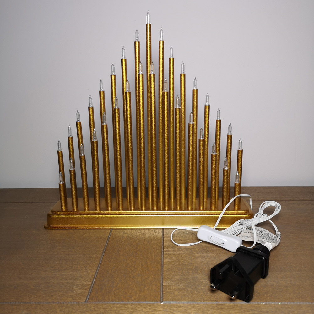 Premier 33 LED Gold Christmas Candle Bridge Image 7