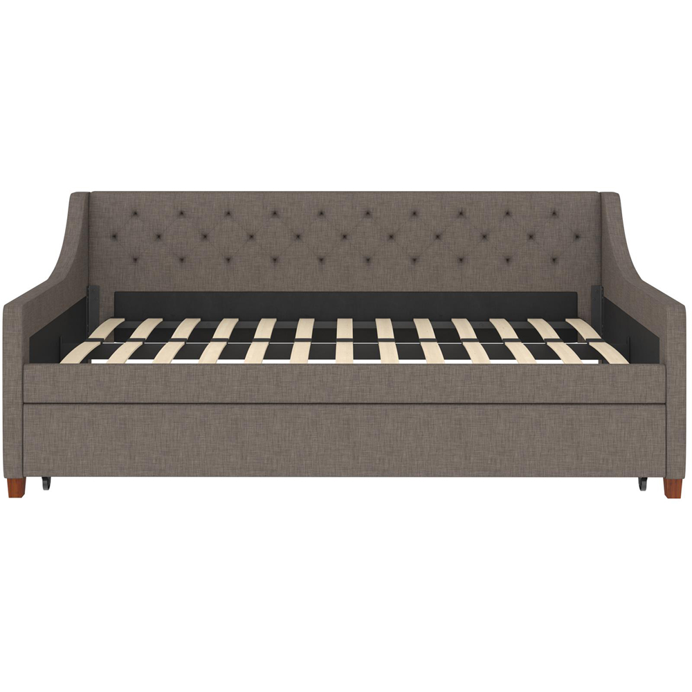 Novogratz Her Majesty Single Linen Brown Daybed with Trundle Image 2