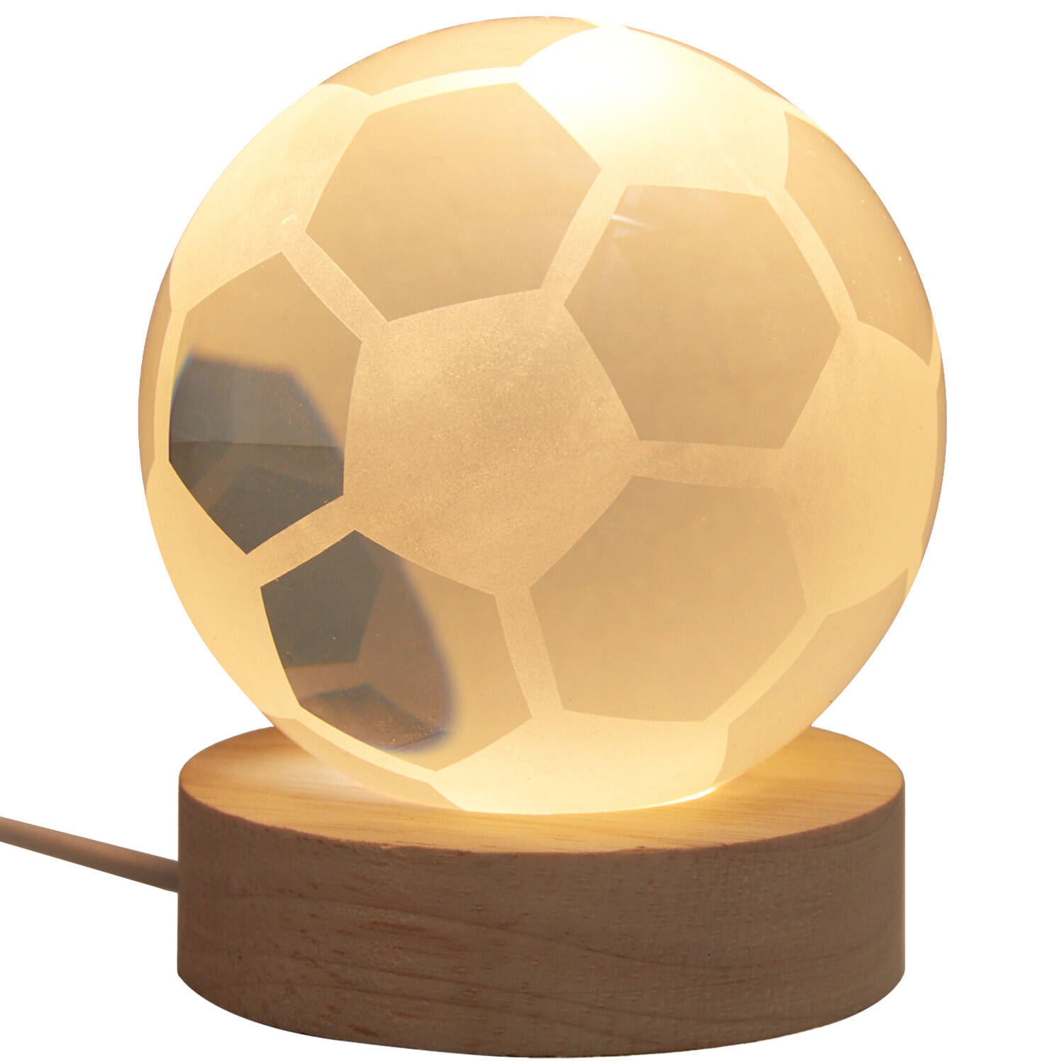 Football Glass Mini USB Light - White Image 2