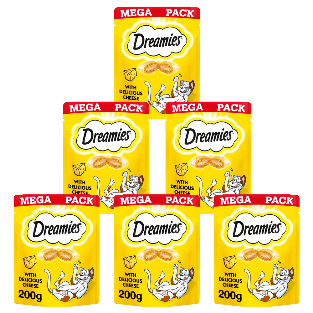Dreamies Delicious Cheese Cat Treats Mega Pack Case of 6 x 200g Image 1