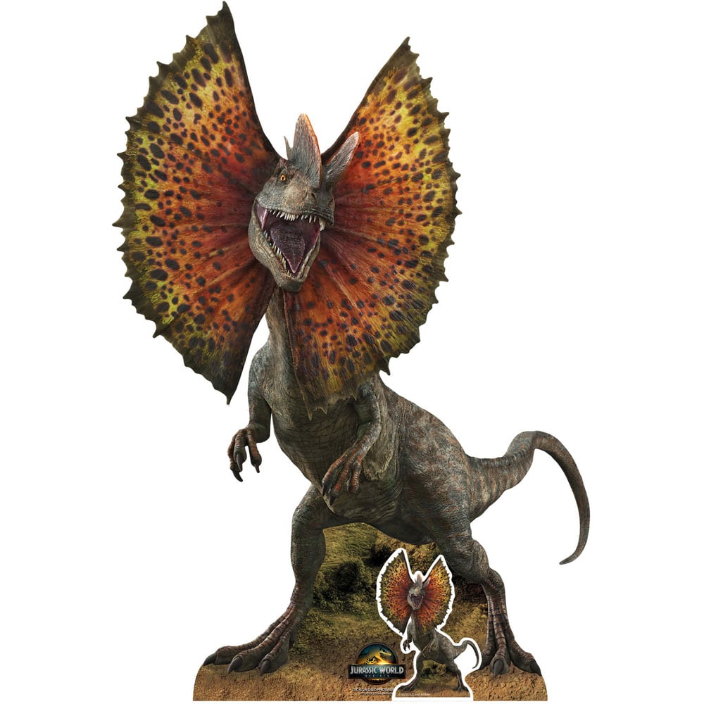 Star Cutouts Jurassic World Rebirth Dilophosaurus Dinosaur Cardboard Cutout 4.5ft Image 1