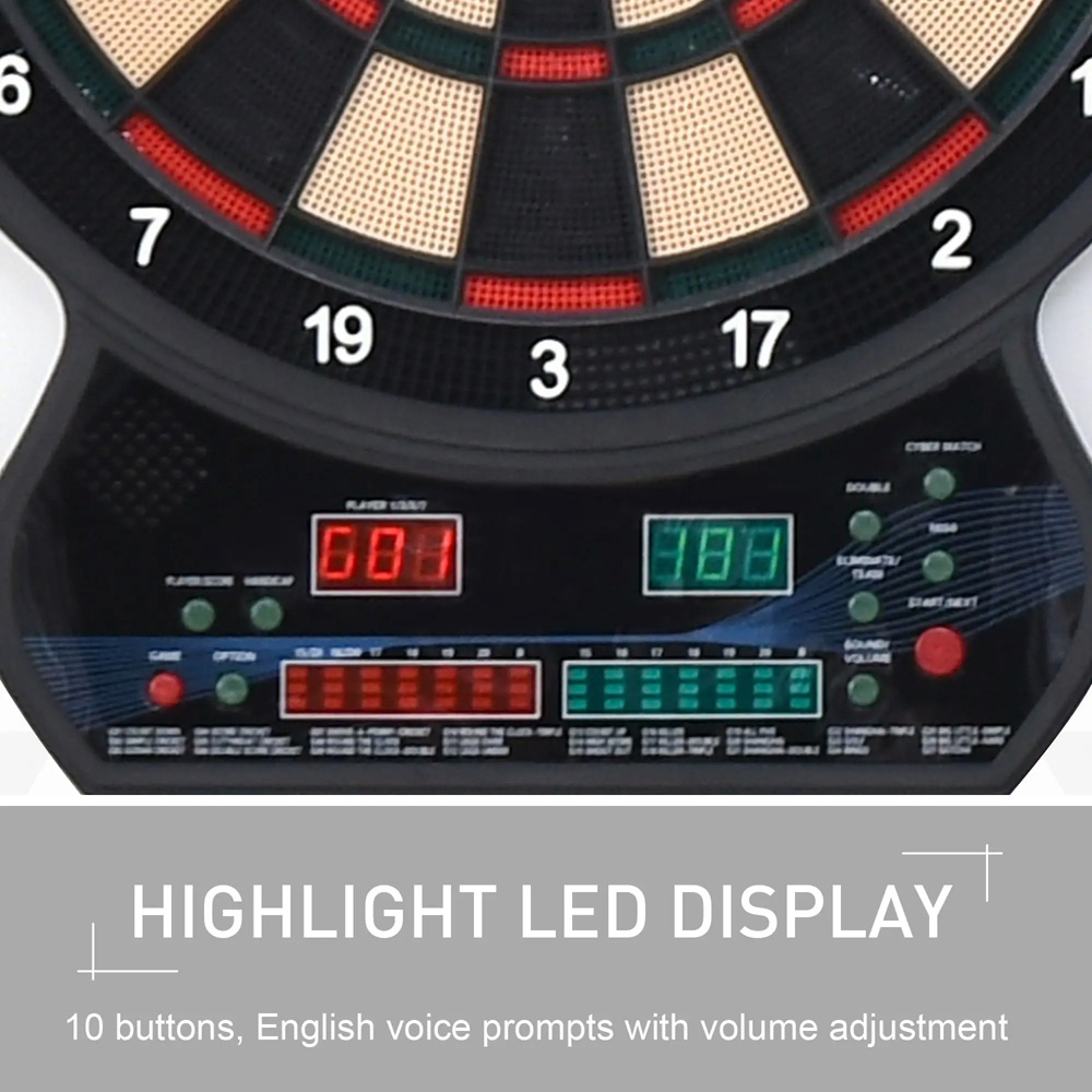 HOMCOM 12 Darts LED Dartboard Play Set with Electronic Scoreboard Image 7
