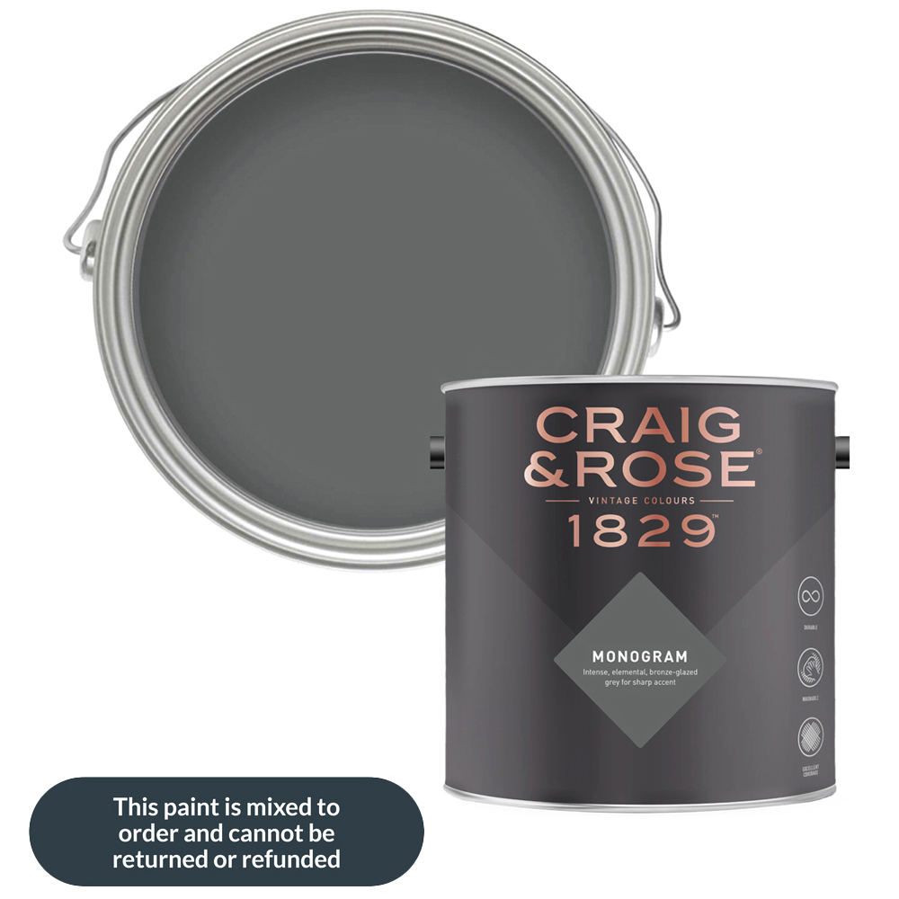 Craig & Rose Walls and Ceilings Monogram Chalky Emulsion Paint 5L Image 1