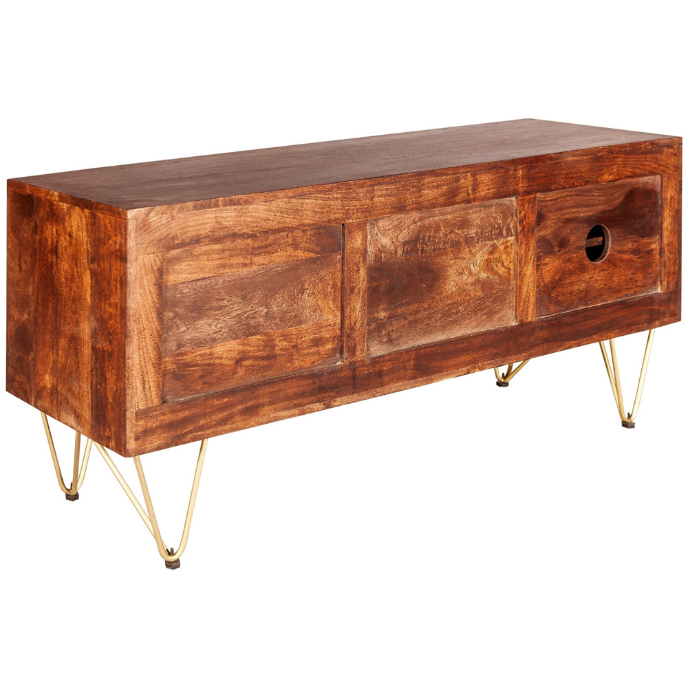 Brooklyn Ozella 2 Door 2 Shelf Dark Gold Plasma TV Unit Image 5