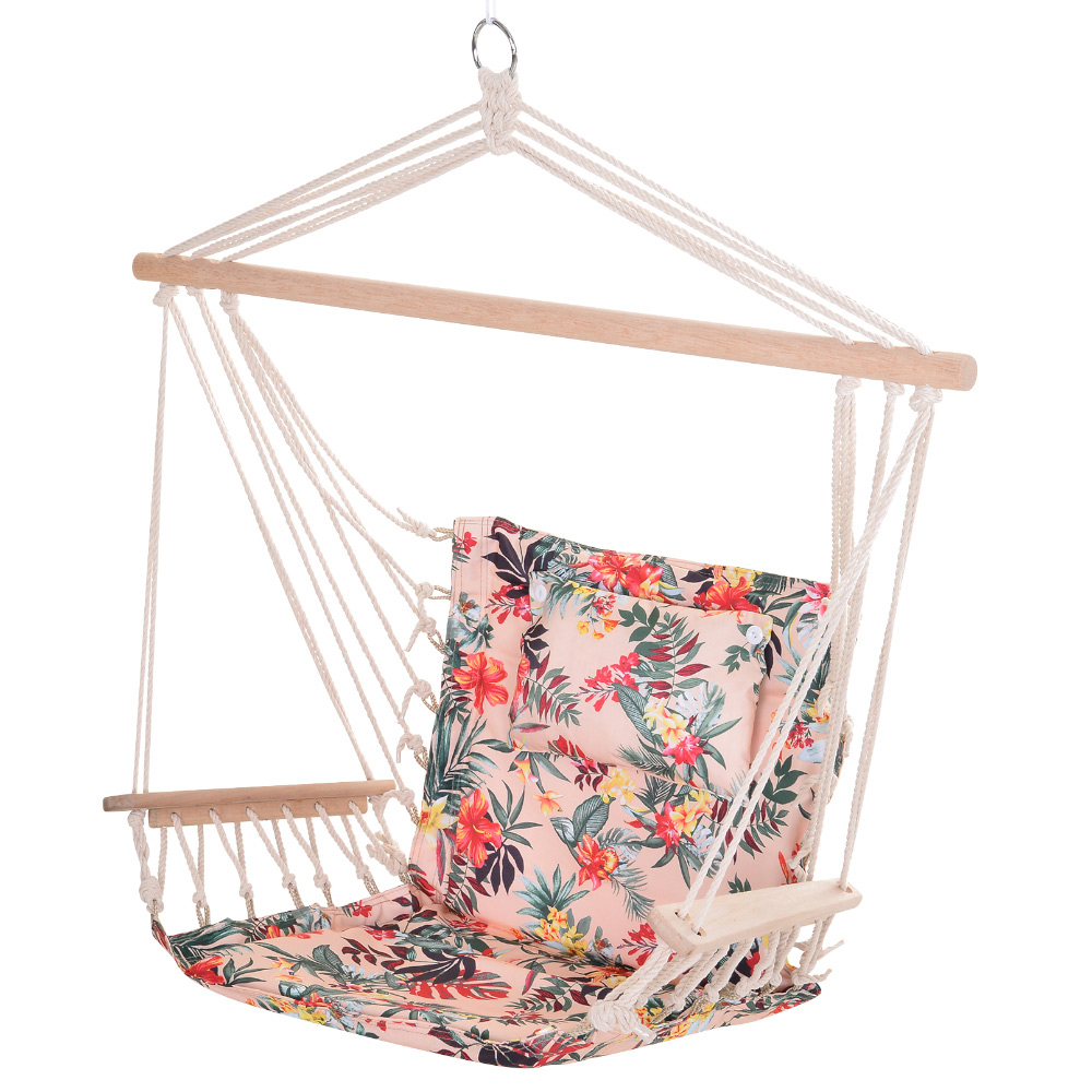 Outsunny Floral Hanging Hammock Swing Chair Image 2