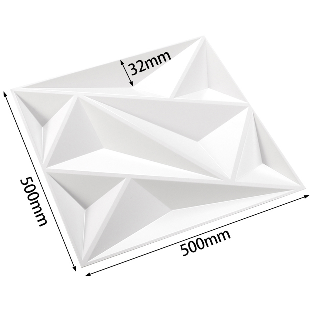 Living and Home White Diamond Design 3D Wall Panels 12 Pack Image 6