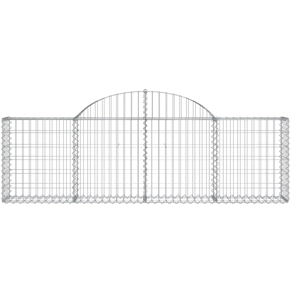 vidaXL Silver Galvanised Iron Arched Gabion Basket 200 x 30 x 60/80cm 4 Pack Image 2