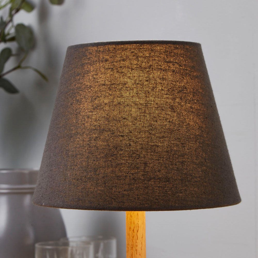 Lighting Collection Underwood Grey Linen Tapered Lamp Shade 20cm Image 2