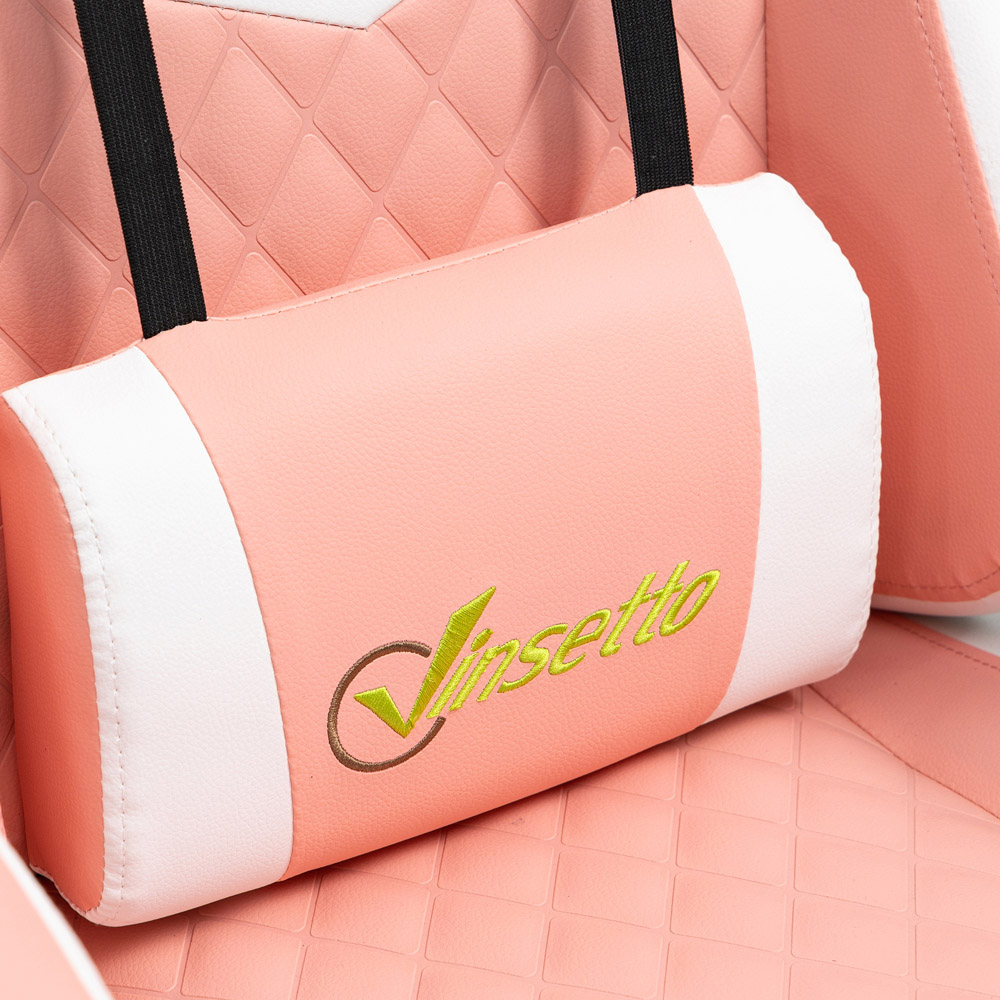 Portland Pink PVC Leather Swivel Gaming Chair Image 3