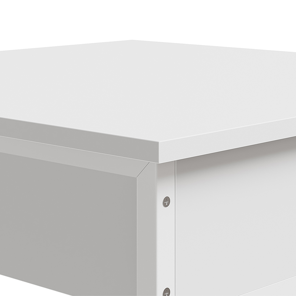 Living and Home Single Drawer White Bar Table with Built-In Charging Station Image 6