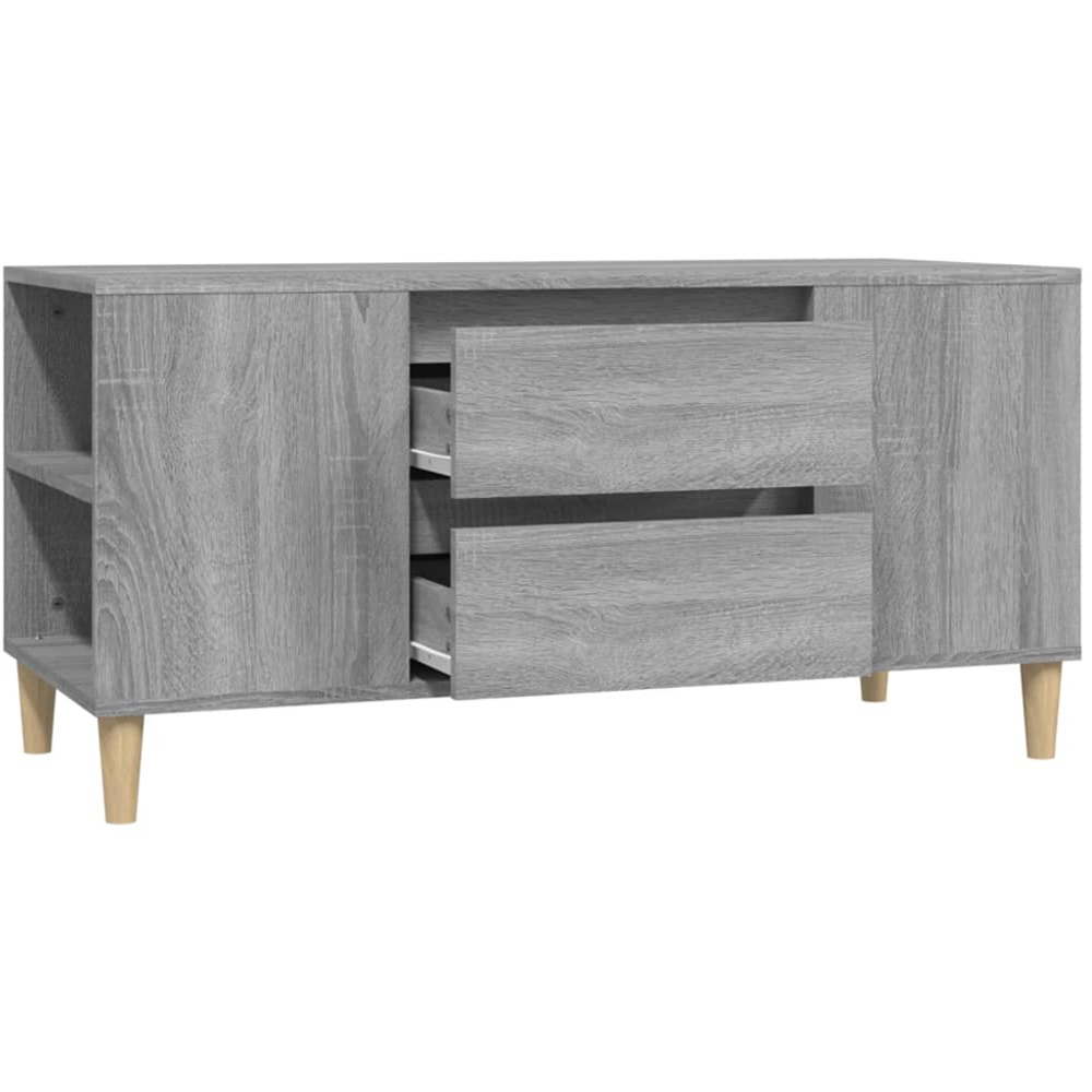 vidaXL 2 Drawer 4 Shelf Grey Sonoma TV Cabinet Image 5