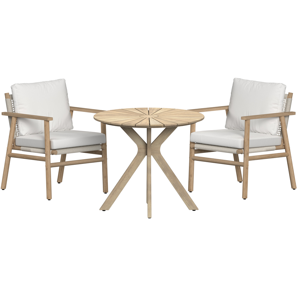 Charles Bentley Delgada 2 Seater Acacia and Weave Bistro Set Image 2