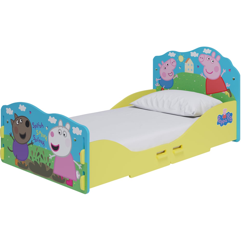 Kidsaw Peppa Pig Blue and Yellow Toddler Bed Image 2