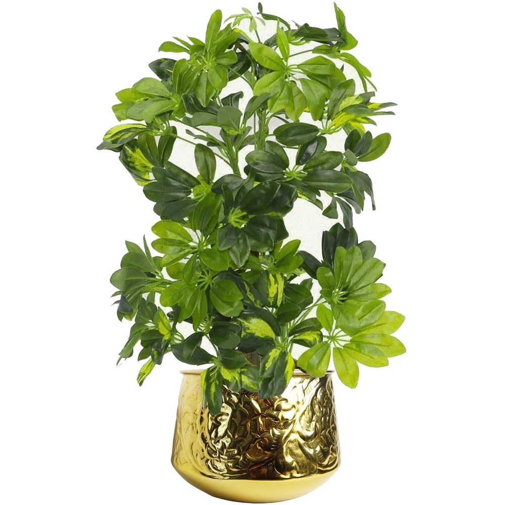 Leaf Gold Swirl Metal Planter 18cm Image 3