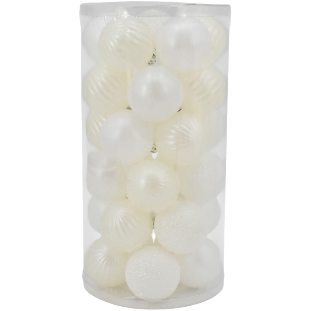 Pack of 30 Pearly Baubles White Image 1