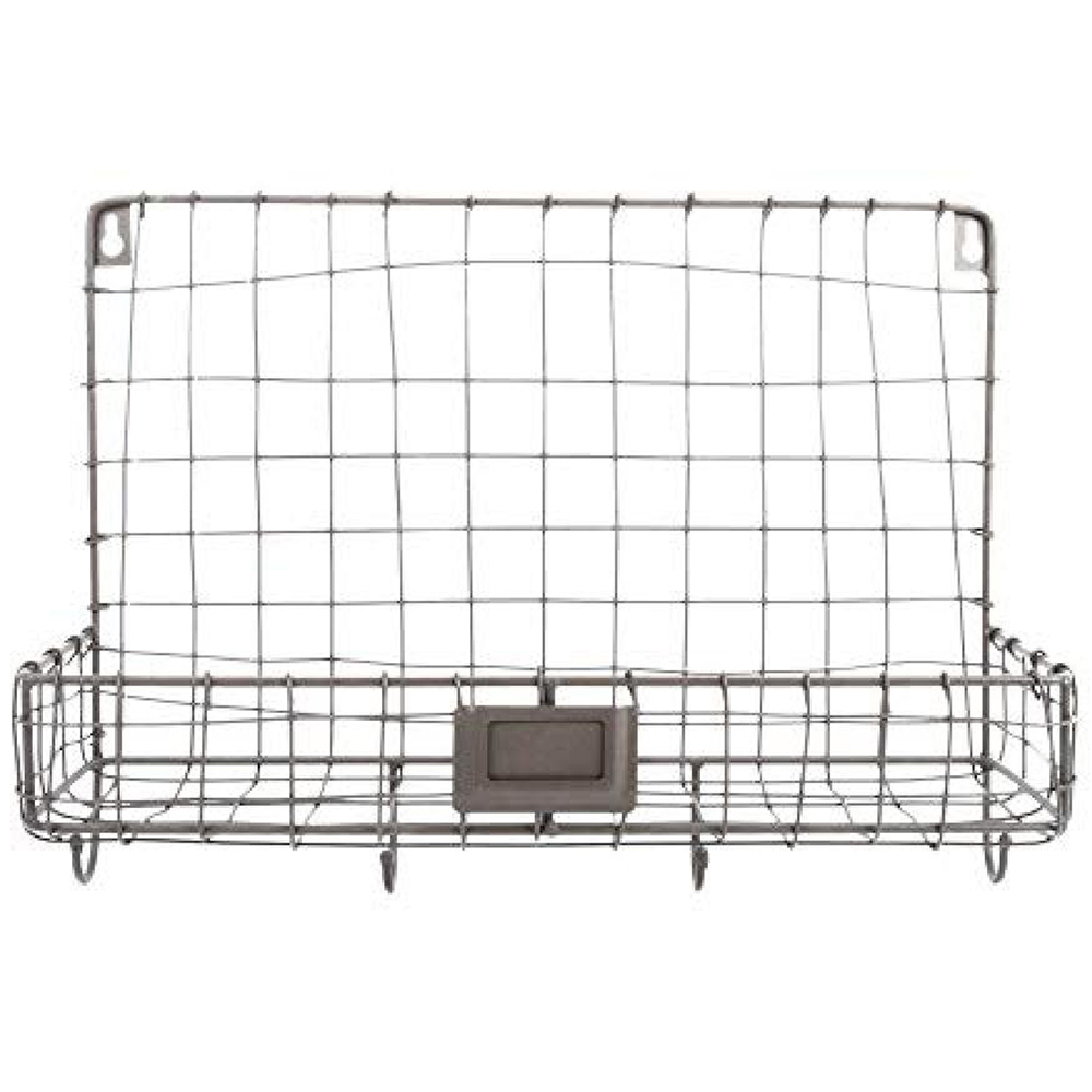 Fallen Fruits Single Shelf Small Wire Wall Storage Shelf with 4 Hooks Image 1
