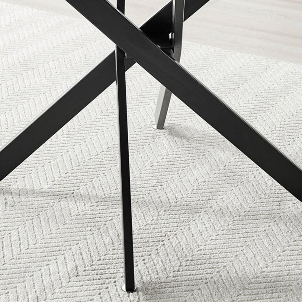 Furniturebox Arona Cesano 4 Seater Round Dining Set Grey Black and Mustard Image 7