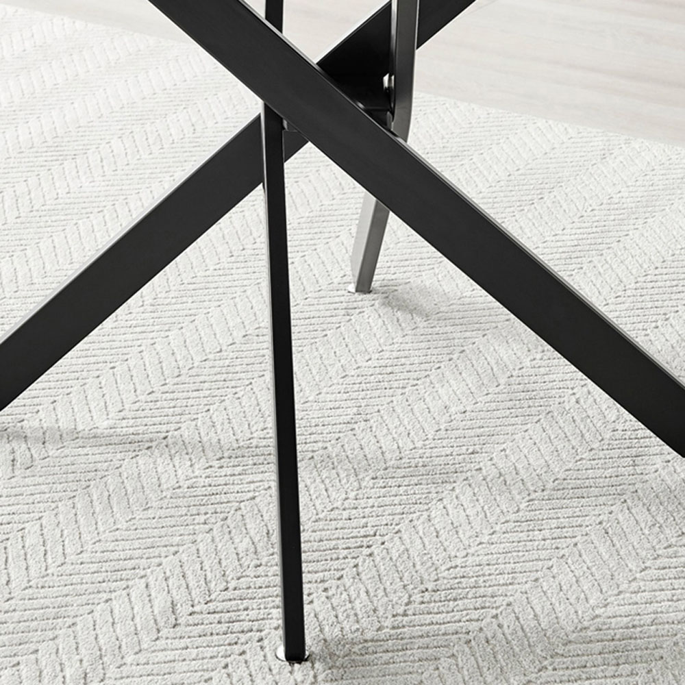 Furniturebox Arona Cesano 4 Seater Round Dining Set Grey Black and Cream Image 7