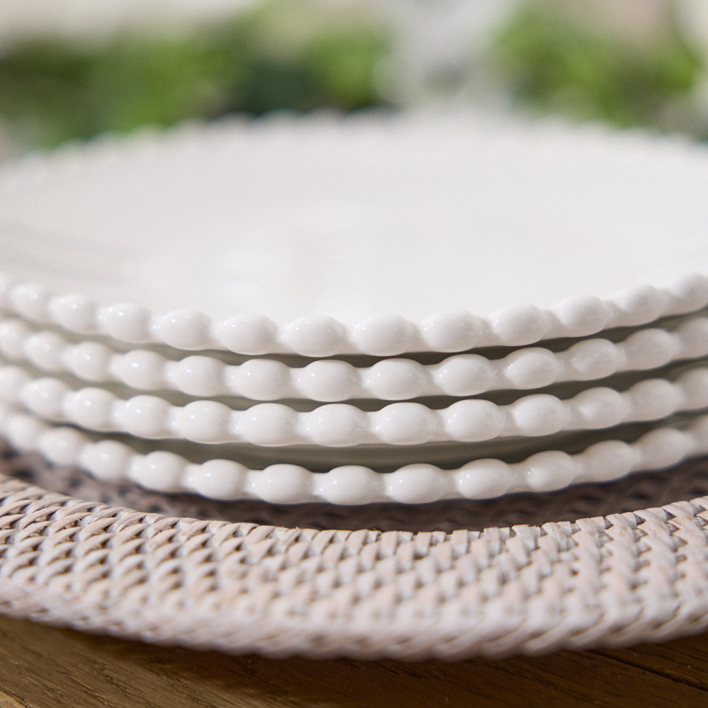 Dibor Beaded White 4 Piece Side Plate Set Image 4