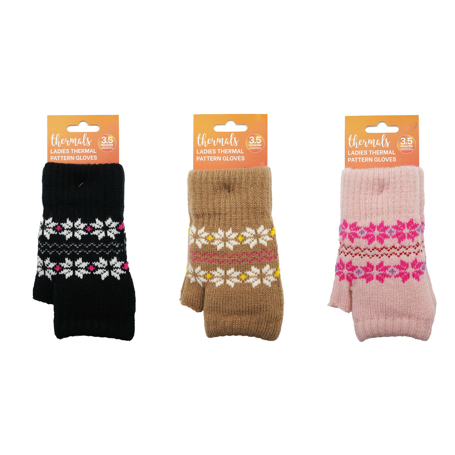Ladies Thermal Pattern Gloves - Multicolour Image 1