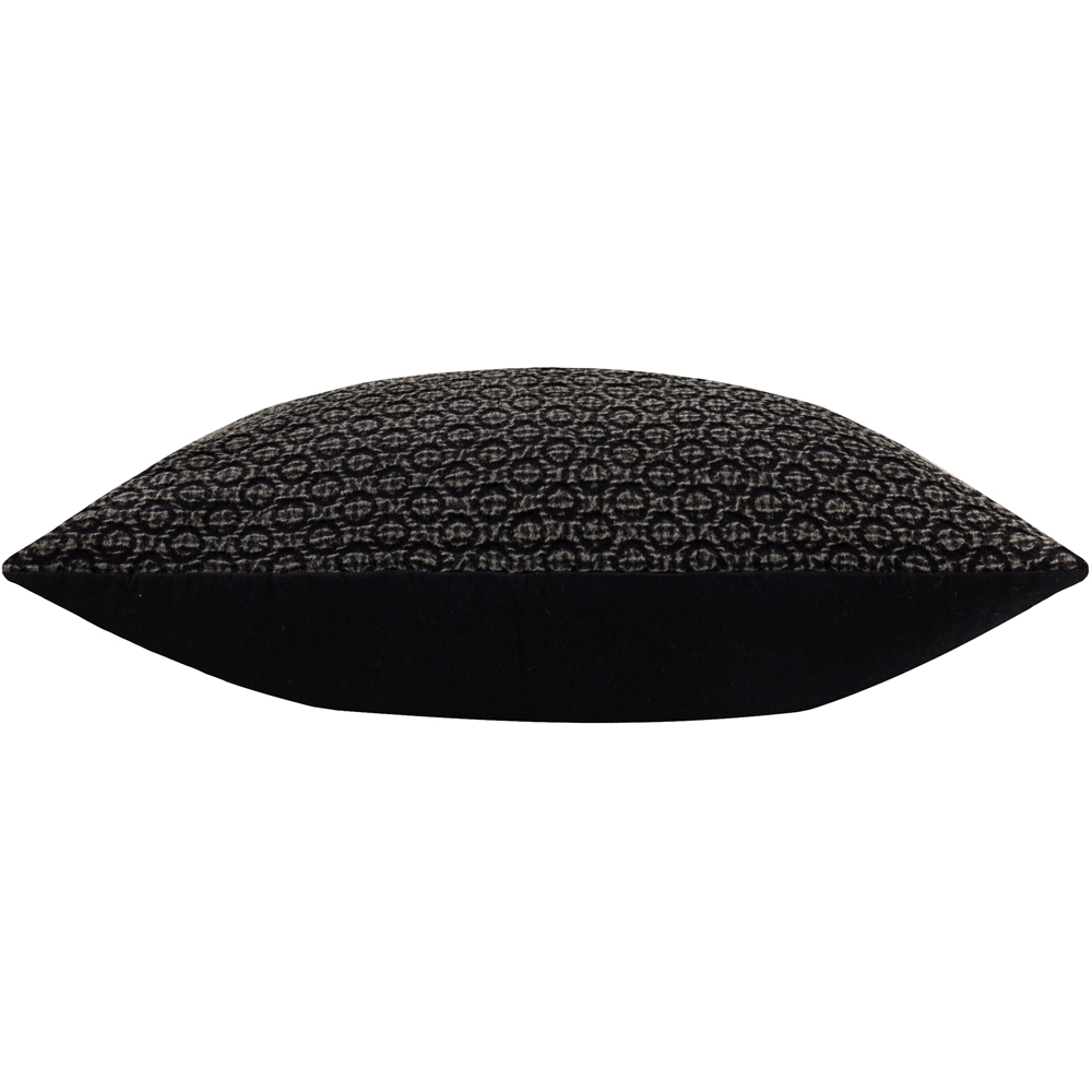 Yard Tryfan Textured Black Cotton Polyester Filled Cushion Image 3