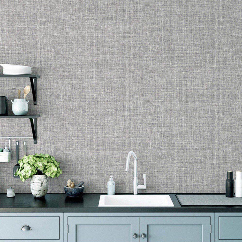 Arthouse Luxe Hessian Mid Grey Wallpaper Image 5