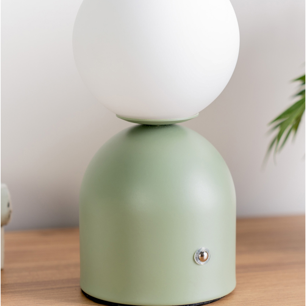 ValueLights Marlow Sage Green Rechargeable LED Portable Table Lamp Image 4