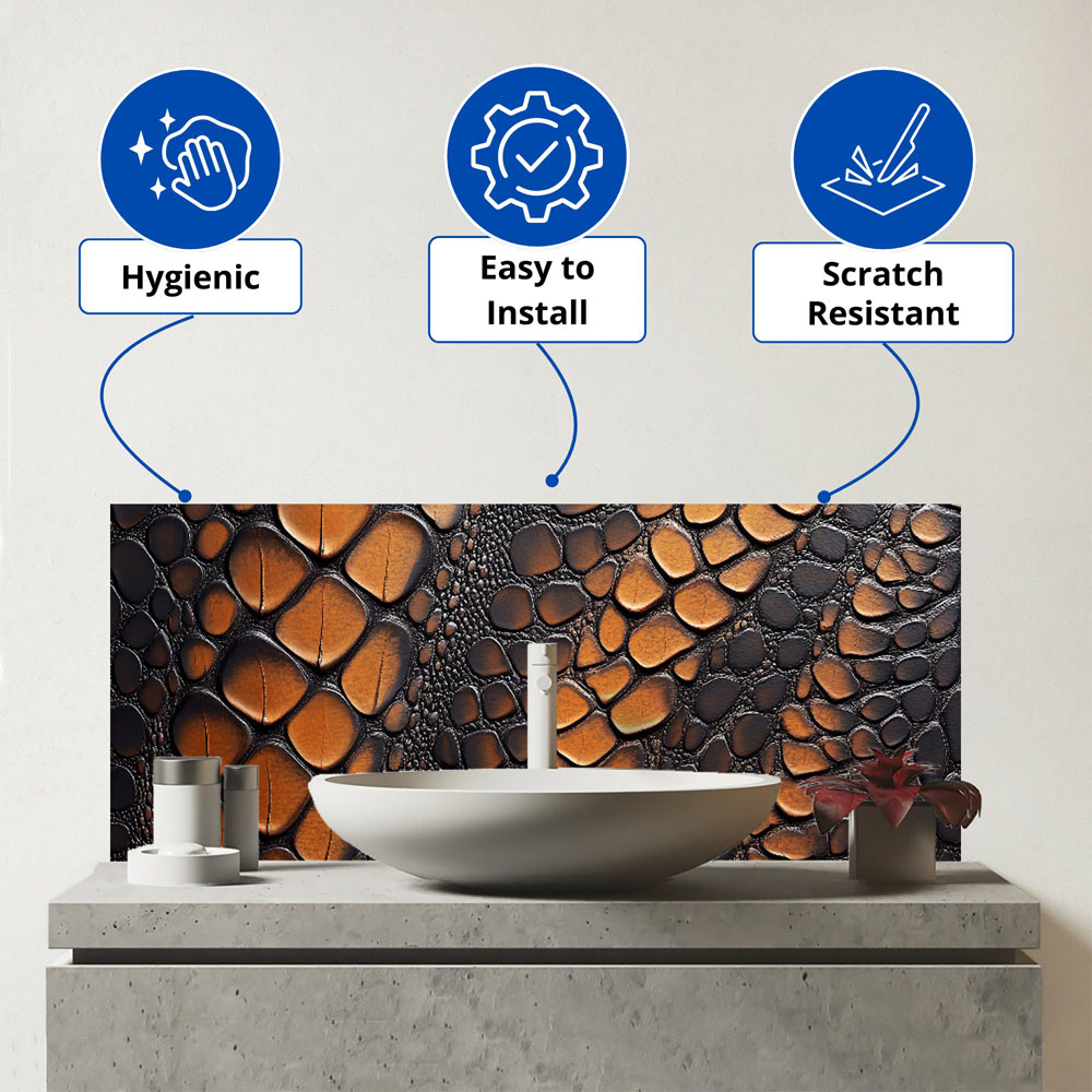 Warren Reed Designer Snakeskin Print Bathroom Splashback 25 x 60cm Image 3