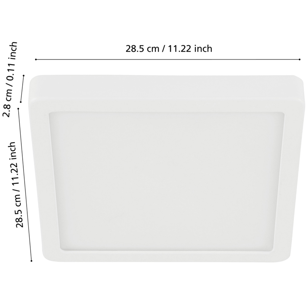 EGLO Fueva-Z White Aluminium Square Smart Control Colour Changing LED Ceiling Light Image 4