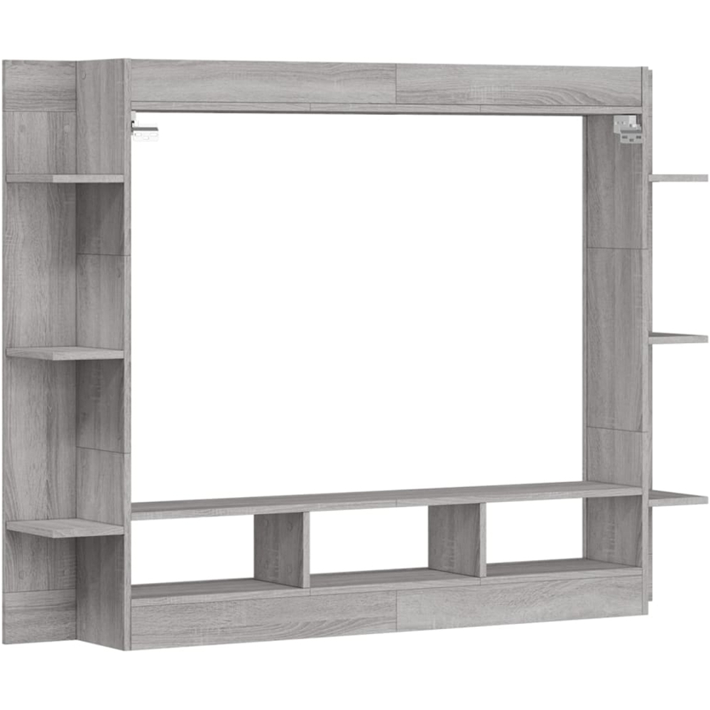 vidaXL 12 Shelf Grey Sonoma Wall Mounted TV Cabinet Image 6