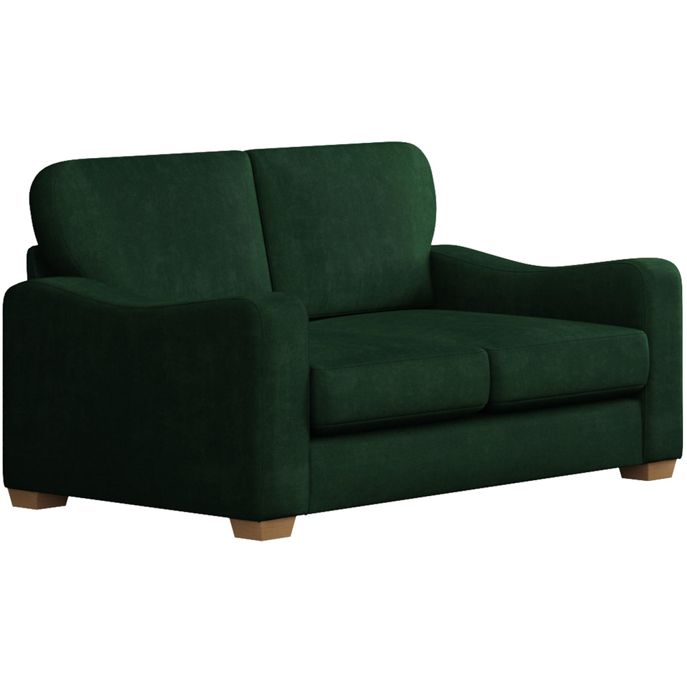 Theadford 2 Seater Forest Green Plush Velvet Fixed Back Sofa Image 3