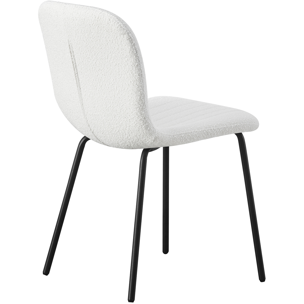 Bella Set of 6 Beige Teddy Faux Fur Stitched Design Dining Chairs Image 4