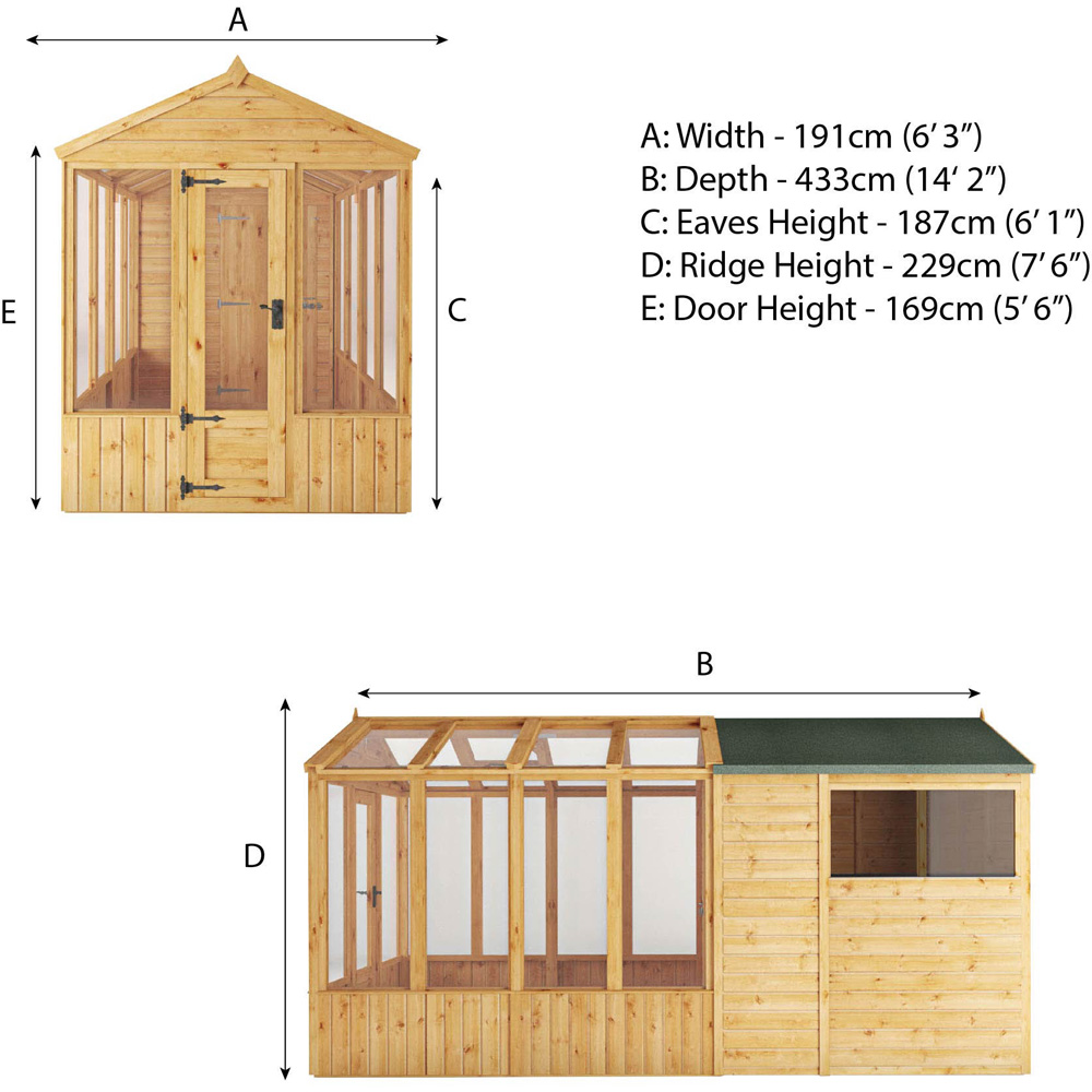Mercia Woodsman Glass Apex 14 x 6ft Greenhouse Image 8