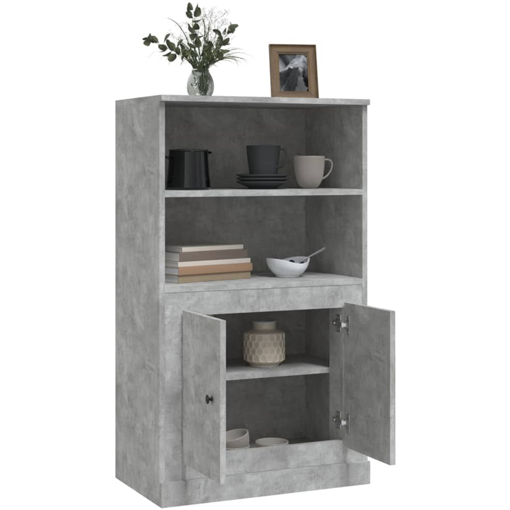 vidaXL 2 Door 2 Shelf Concrete Grey Highboard Image 5