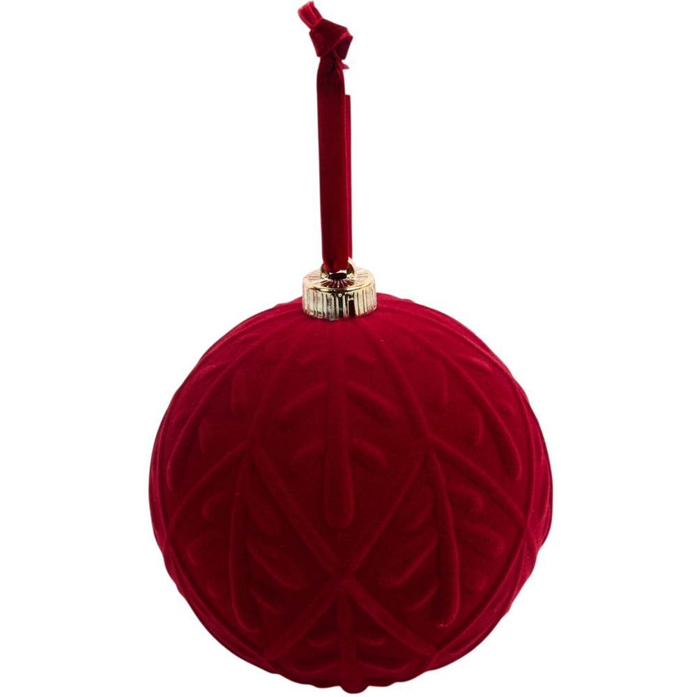 Pack of 4 Decorative Flocked Baubles Image 6
