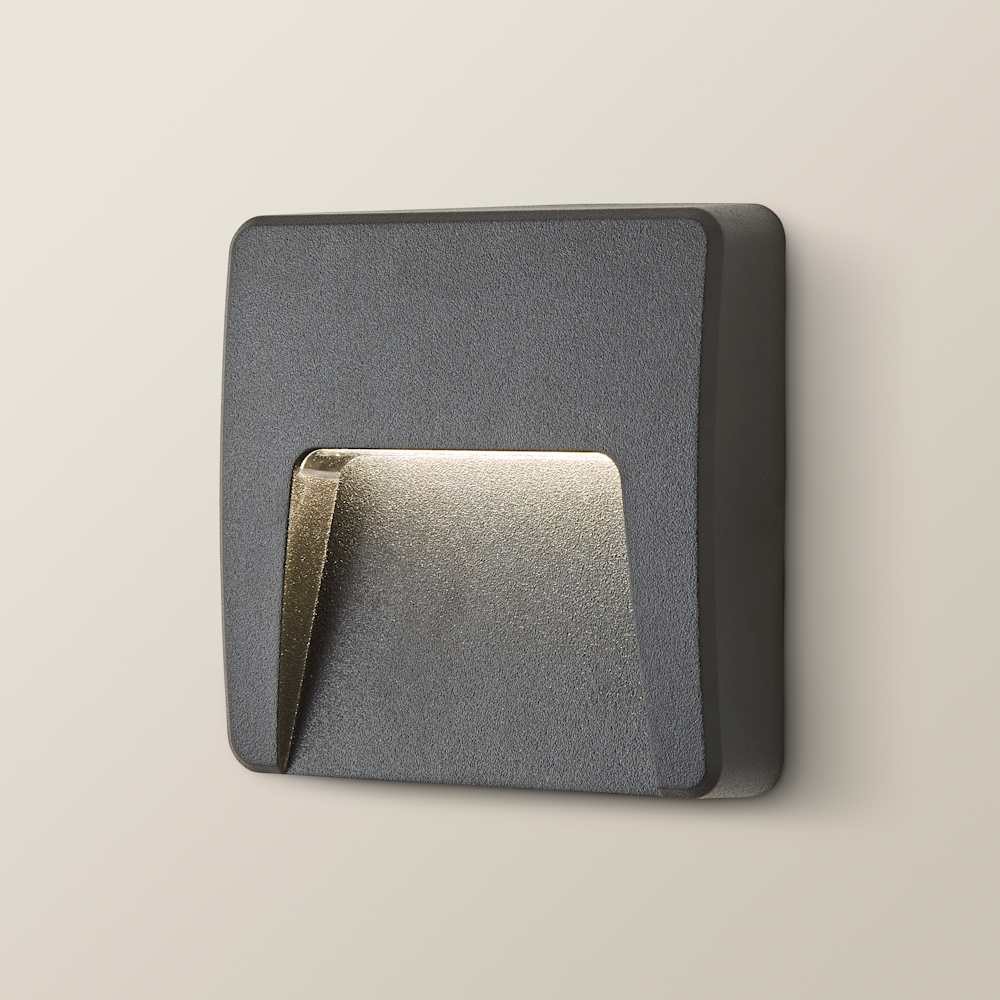 ValueLights Sam Matte Black Square LED Outdoor Wall Light Image 5