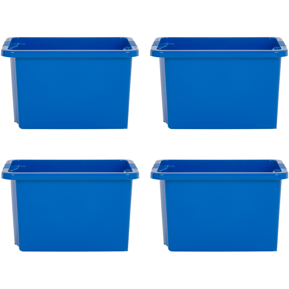 Wham 24L Blue Stackable Storage Box 4 Pack Image 1