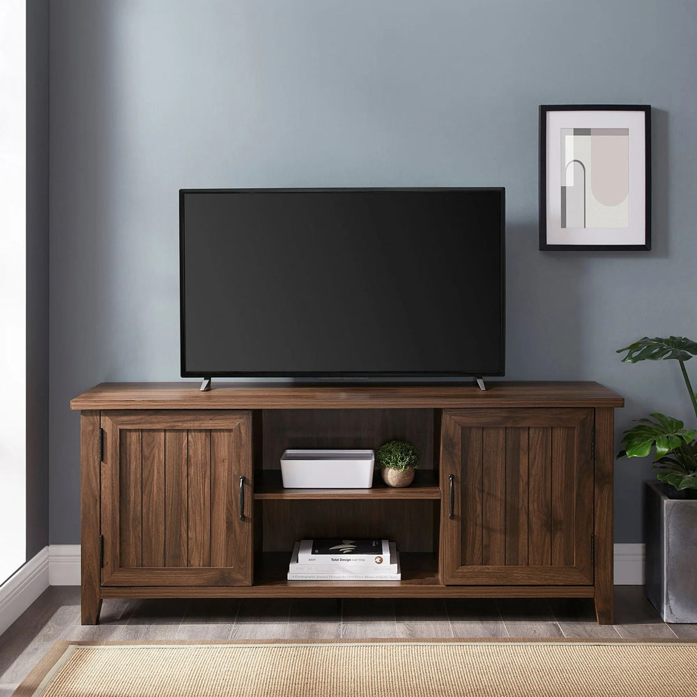 Centurion Ranch 2 Door 2 Shelf Walnut TV Cabinet Image 6
