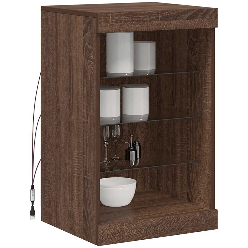 vidaXL 4 Shelf Brown Oak Sideboard with RGB LED Lights Image 5