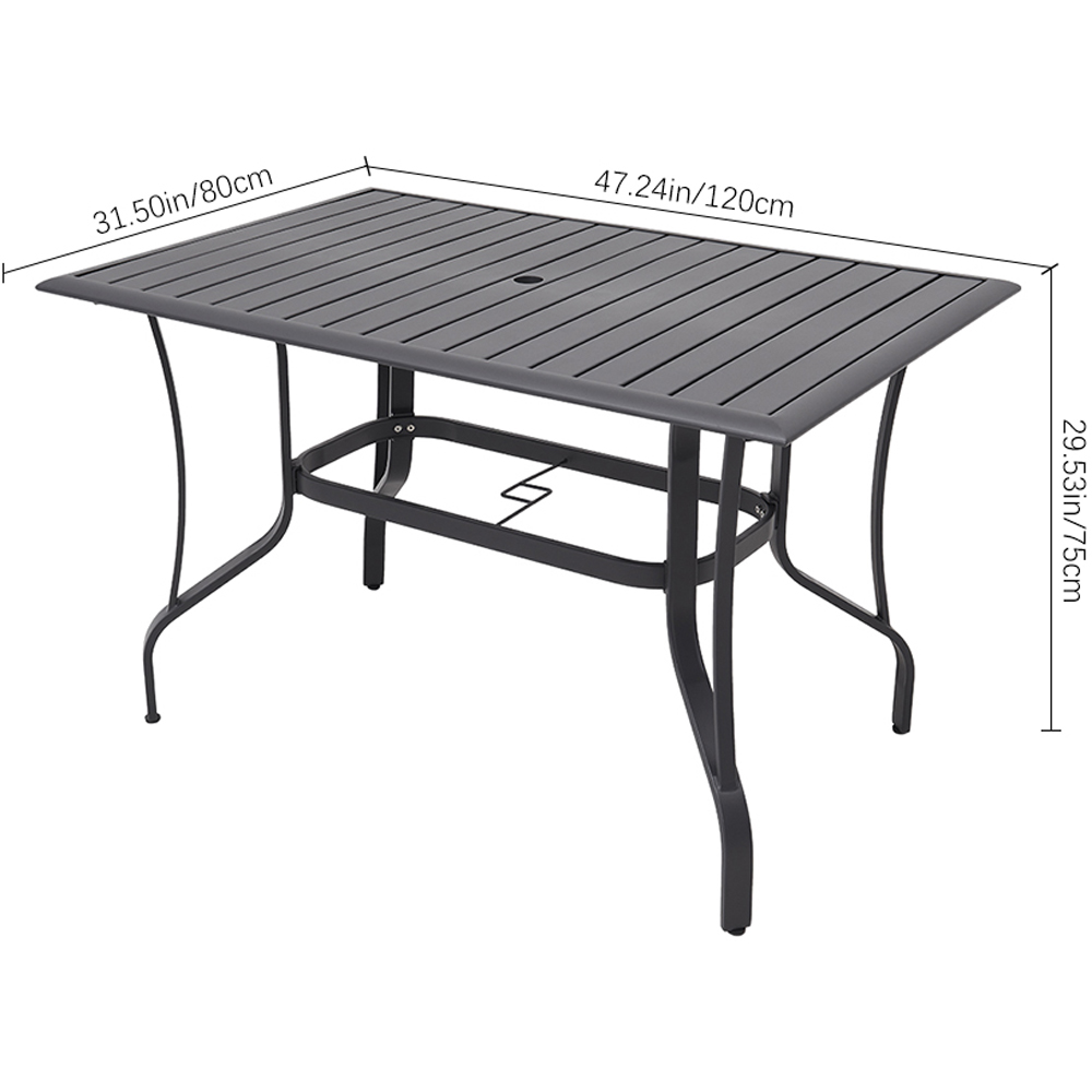 Living and Home Foldable 4 Seater Rectangular Slatted Patio Set Image 8