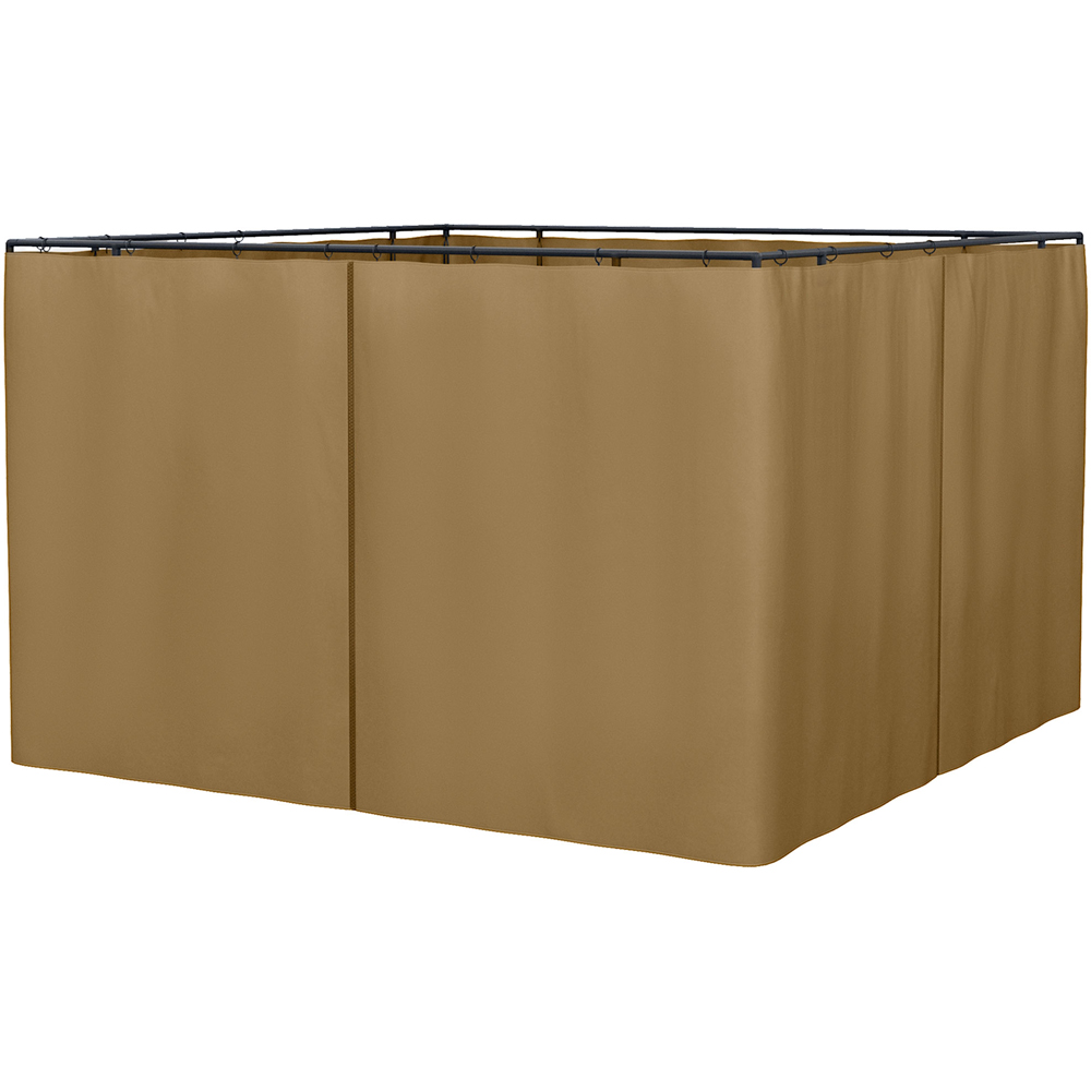 Outsunny 3 x 3m Brown Gazebo Replacement Sidewall Curtain 4 Pack Image 2