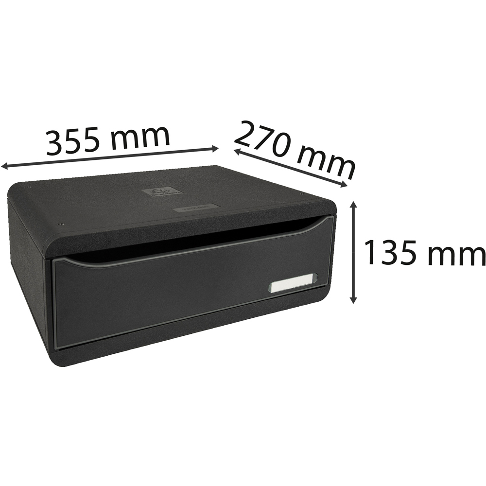 Exacompta EcoBlack Single Drawer Black Stackable Jumbo Toolbox Image 4