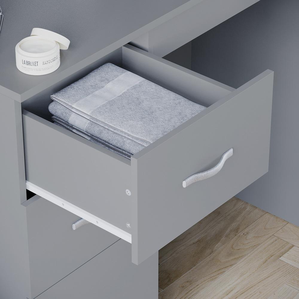 VIDA DESIGNS Riano 3 Drawer Grey Dressing Table Image 5