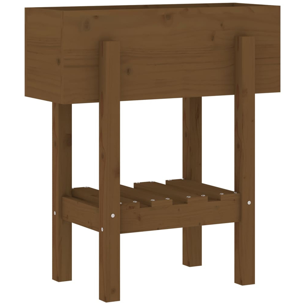 vidaXL Honey Brown Solid Wood Garden Planter 62 x 30 x 39cm Image 1