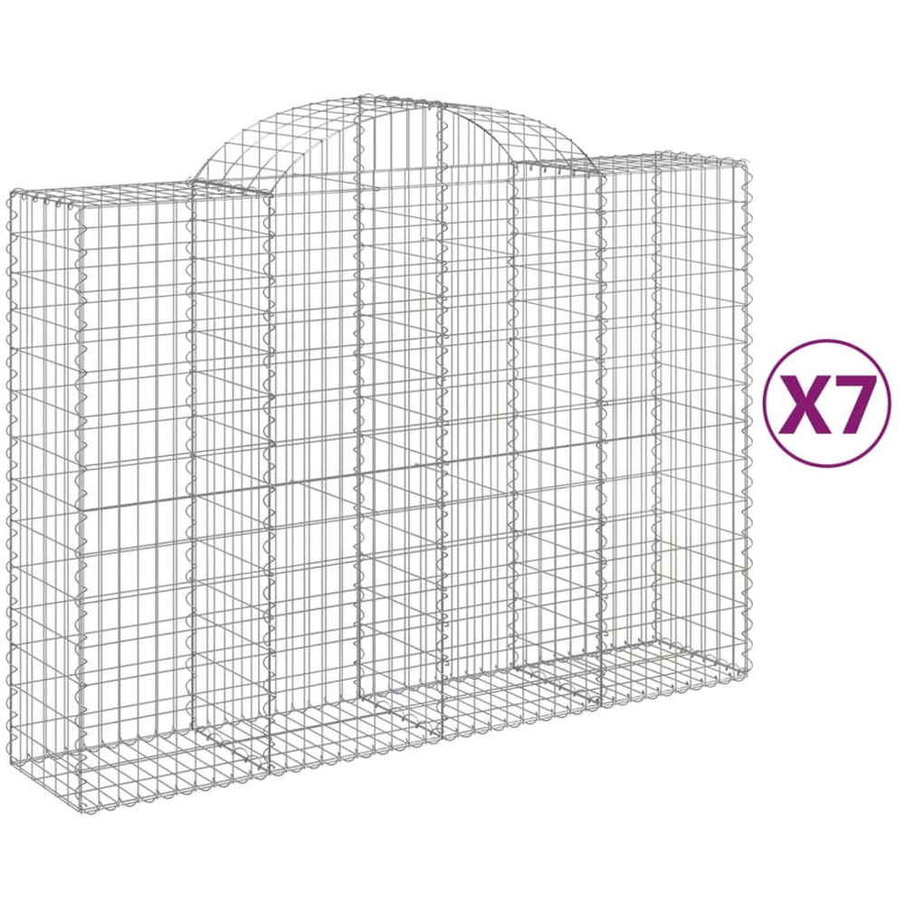 vidaXL Silver Galvanised Iron Arched Gabion Basket 200 x 50 x 140/160cm 7 Pack Image 4