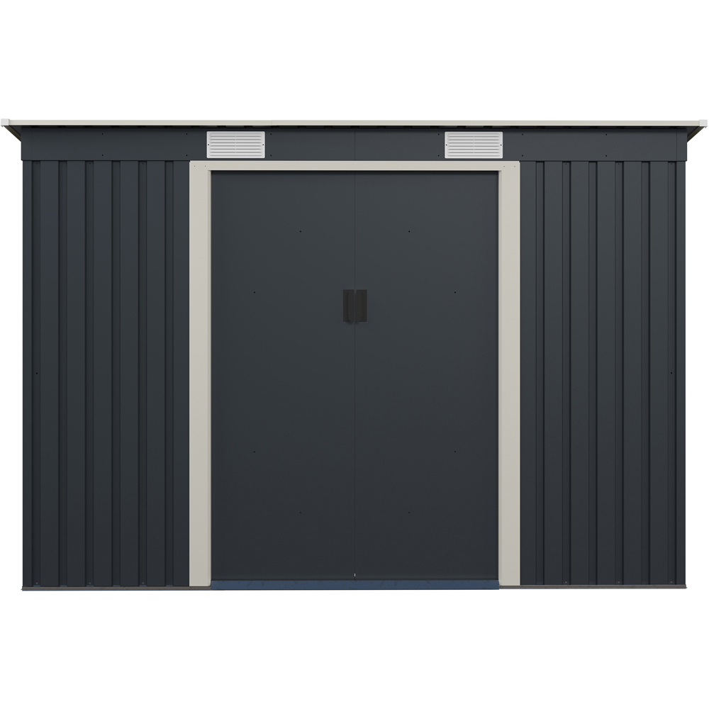 Charles Bentley 8.6 x 4ft Grey Double Door Metal Shed Image 4